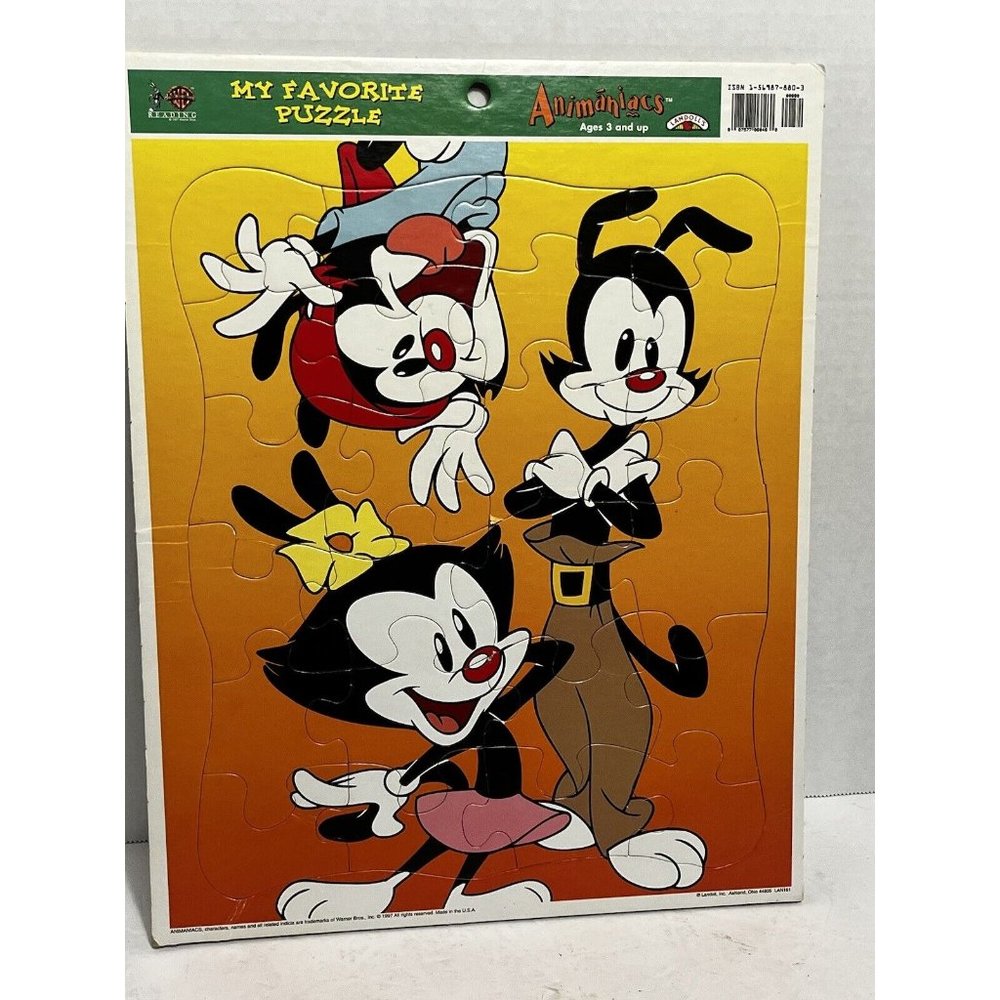 Vintage 1997 Animaniacs Frame Puzzle Warner Bros Landoll My Favorite Puzzle